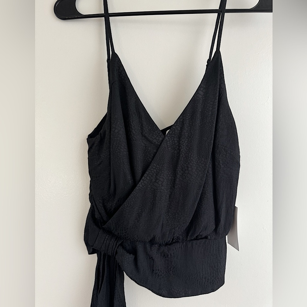 Astr Black Strappy Blouse